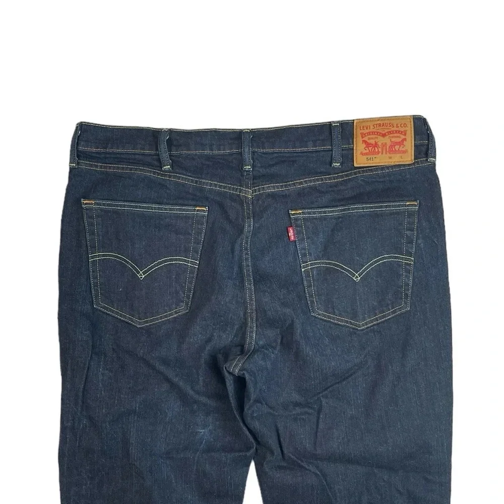 MJ315 Mens Levi’s Strauss 541 Athletic Fit Dark Wash Stretch Denim Jeans 40x36
